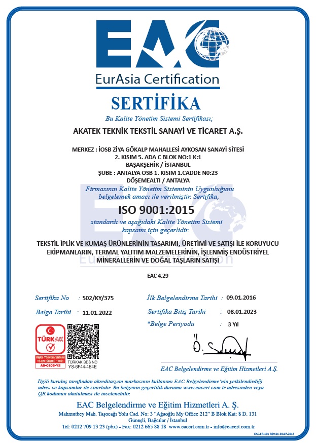 ISO 9001:2015 Belgemiz