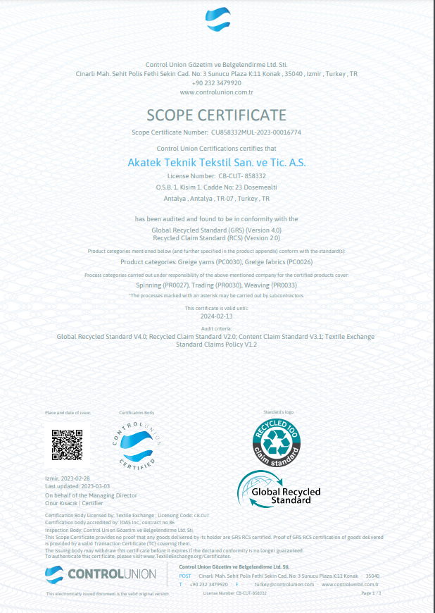 GRS & RCS Certificate